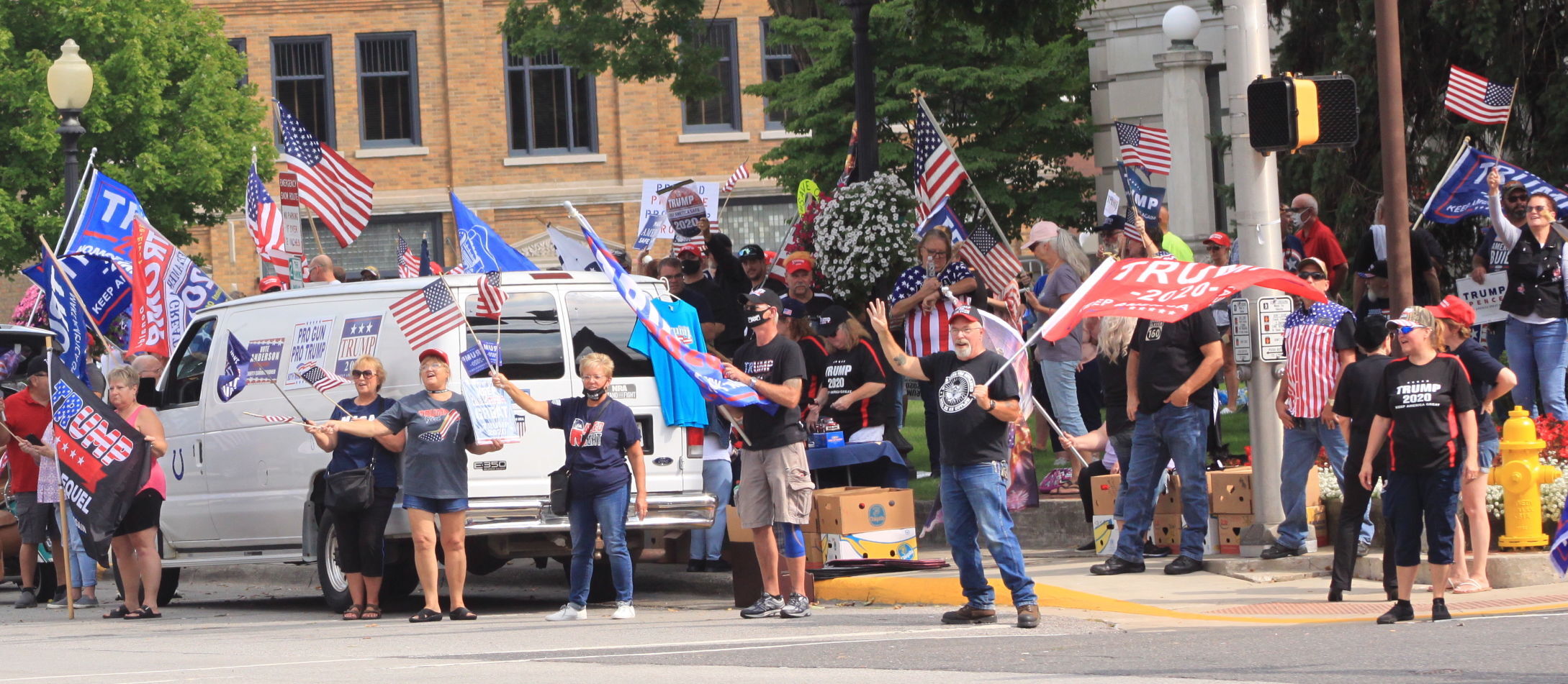 U.S. President Donald Trump supporters rally in Auburn